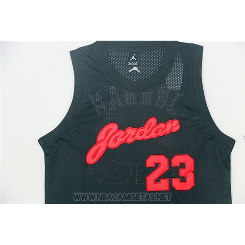 Camiseta Michael Jordan NO 23 Negro Rojo